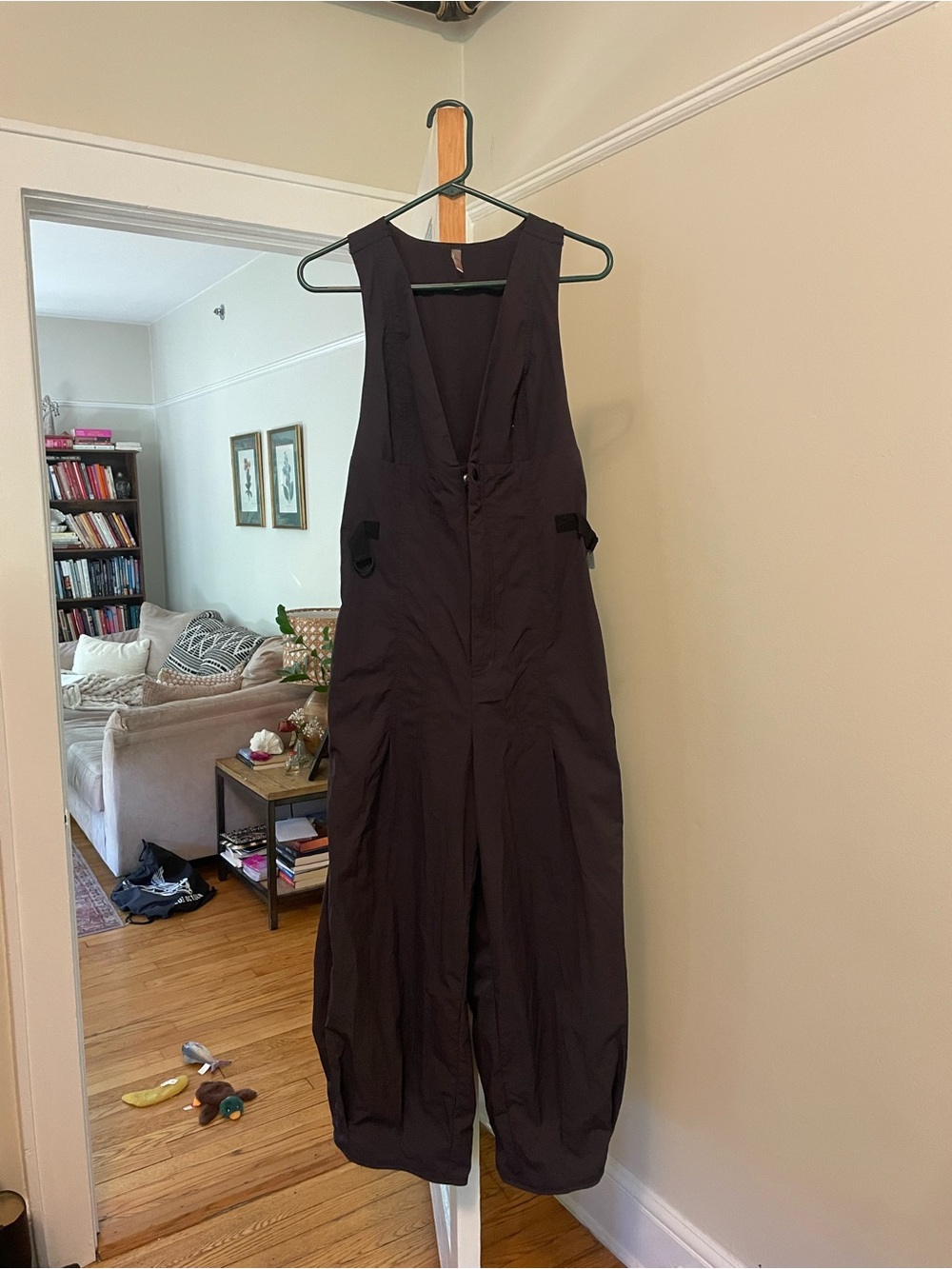 Free People Black Wide-Leg Utility Jumpsuit